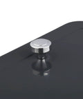 Close-up of the gray lid on the 80 Quart Rolling Ice Chest Cooler Cart For Patio And Poolside Parties Portable Bar Beverage Cooler With Drain Plug.