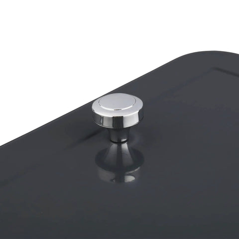 Close-up of the gray lid on the 80 Quart Rolling Ice Chest Cooler Cart For Patio And Poolside Parties Portable Bar Beverage Cooler With Drain Plug.