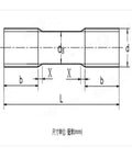 Technical drawing of Top Shelf Grade 2 Titanium Double Ended Stud Bolts M6 And M8 dimensions and specifications.