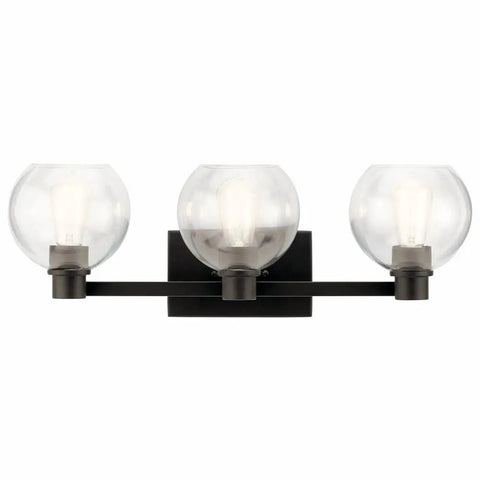 Harmony 24.5 Inch Three Light Vanity Light With Clear Glass Shades In Olde Bronze Finish for Bathroom Vanity Lighting