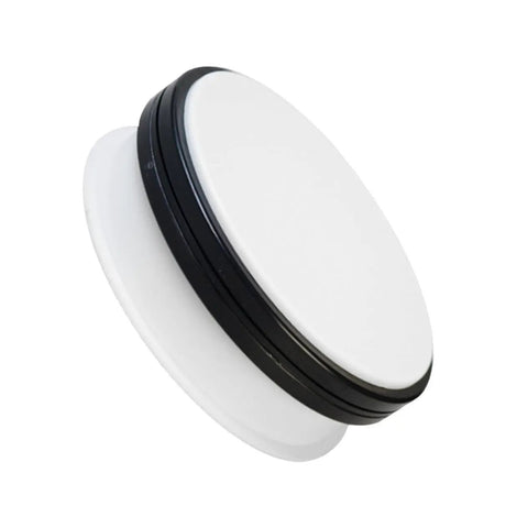 Sparkling 360 Rotating Turntable Display Stand For Jewelry Watches And Digital Products Mirror Base Electric Spin Platform, smooth white and black design.