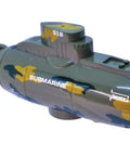 Green Camouflage 40MHz RC Submarine With Electric Propulsion, Easy Submersion, Float And Navigate, 3 Meter Range, side view