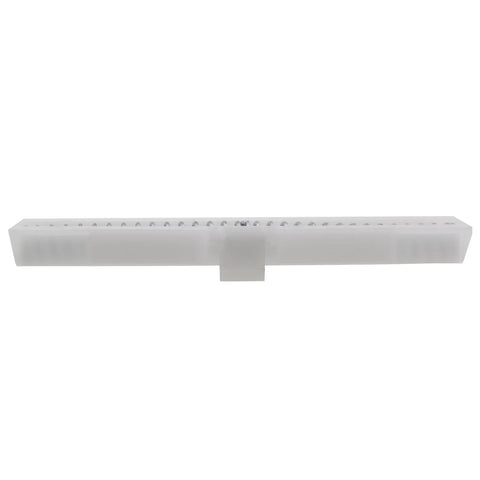 Front view of Two Piece White ABS Sliding Guide Rails Kit For Double Folding Doors Top Track Hardware, made of durable ABS plastic.