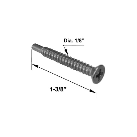 Top Shelf Stainless Steel Screws For Framed Shower Door Panel Assembly, Pack Of Four, One Point Three Eight Inches, detailed view of a stainless steel screw.