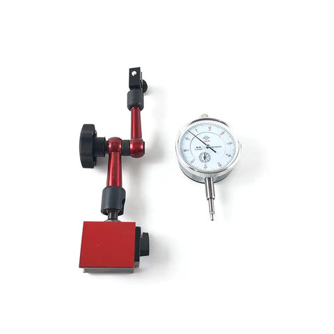 Pro Grade Dial Indicator With Magnetic Holder And Universal Stand for table setup and precision measurement tools.