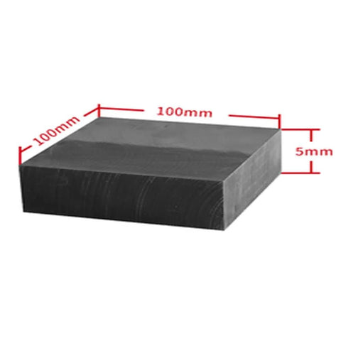 Five Pack High Density Graphite Plates For Laboratory Conductive Carbon Sheets And High Temperature Resistant Electrodes Anode Electrolytic Blocks Size 100 By 4 Millimeters, showing side dimensions