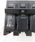 Plug On Mount Type BR Circuit Breaker, 3 Pole, 90 Amp, 240 Volt AC, Molded Case Breaker for Electrical Panels, front view