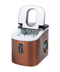 Heavy Duty Stainless Steel Ice Maker Churning Out Fifteen Kilograms Rapid Clear Ice For Compact Countertop Setup Straight Up Fast Two Twenty Volt Kitchen Gear with lid open.