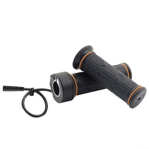 Full Twist Throttle For BBS01 And BBS02 HD E Bike Electric Mid Drive Motor 12 To 72V Automatic Voltage Detection Heavy Duty Metal Build Super Durable Grip That Handles All Rides Like A Champ, black rubber grip