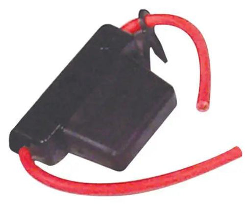 Inline MAXI Blade Fuse Holder With Cover 32V 60A Rating Two 5 Inch 6 Gauge Wire Leads Black Plastic Body Sold Individually