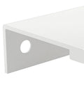Close-up of Lincoln Collection 3 1/8 Inch Center to Center White Modern Cabinet and Drawer Edge Pull Handle showing hole and edge design