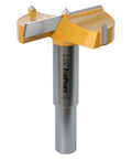 Top Shelf Forstner Drill Bit With 1/2 Inch Shank And 2-1/4 Inch Cutting Diameter featuring heavy duty carbide tip for woodworking.