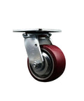4 Inch Swivel Caster With Thread Guard For SC750 And SC800 Floor Scrubbers, Beefy Heavy Duty Replacement Wheel, Polyurethane Service Caster For Reliable Mobility, Easy Roll, Durable Fit, Fits Advance Floor Scrubbers, red wheel