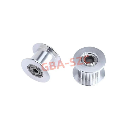 GT2 Idler Pulley 20 Teeth With 5mm Bore For Voron 2.4 3D Printer Aluminum Machined Durable 9mm 10mm Width Belt Compatible 10 Pack Go-To Upgrade Aluminum Construction With Surface Oxidation Finish Lightweight Yet Strong For Smooth Motion And Reliable. silver GT2 idler pulley, 20T, 5mm bore