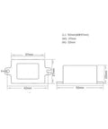 Dimensions diagram of Compact Waterproof 12V To 9V Buck Converter DC-DC Power Module, 1.7A Output, 15W, Rugged Mini Step-Down Supply.