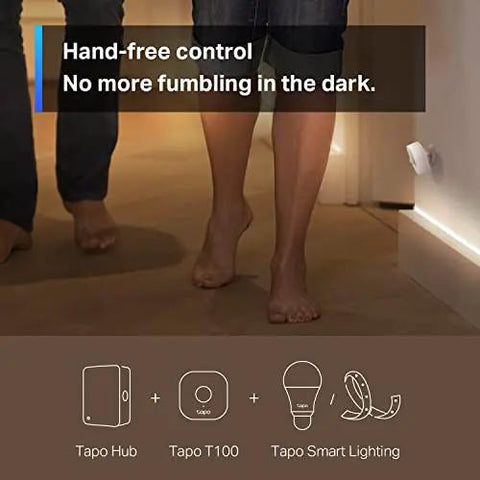 Must Have Tapo Motion Sensor With Long Battery Life And Real Time Alerts installed in hallway with Tapo Hub H100 setup