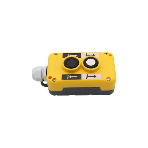 Rainproof Electric Hoist Crane Push Button Switch Up Down Driving Control Industrial Grade 2 Button Heavy Duty ABS Frame Waterproof Pushbutton For Hoists COP Rated Safe Durable Switch, yellow ABS 11.4 cm x 7.5 cm