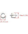 16 Pack 8mm Roller Skate Bearing Spacers Aluminum Silver for Inline Skates Quad Roller Skateboards and Scooters dimensions