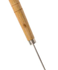 Heavy Duty Woodworking Scratching Awl A Kickass Leather Stitching Tool With An Ergonomic Grip shown from the side, steel tip and wooden handle.