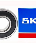 2-Pack 6004-2RSH 20x42x12mm Deep Groove Ball Bearings with Double Rubber Seals shown with SKF box