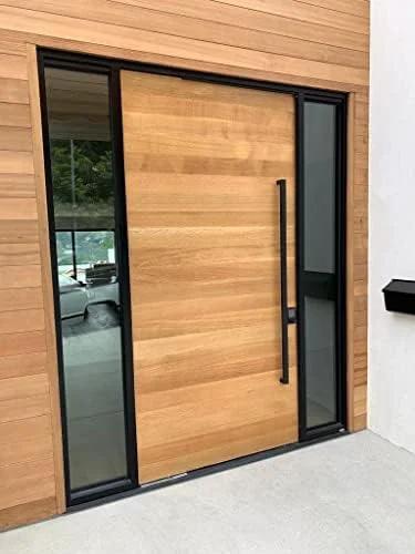 Black Stainless Steel 72 Inch Flat Bar Door Pull Dope Modern Square Rectangle Handle for Interior Exterior Doors