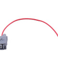 Heavy Duty Engine Coolant Temperature Sensor With Factory Style Wiring Harness Pigtail showing red wire and gray connector.