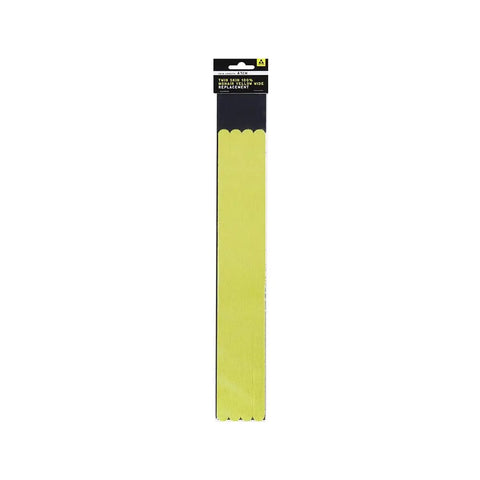Twin Skin 100 Percent Mohair Neon Yellow Wide Replacement Skins for Backcountry Touring, packaged with black header.