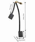 2 Pack JU2-H1801-00 Golf Cart Motor Brushes Direct Replacement For Yamaha G14 G16 G19 G22 G29 Drive Models Hitachi DM430-06 Motor OEM Quality Performance And Maintenance Grade Electrical Contact For Smooth Power And Longer Life. Each brush has detailed dimensions and features attached spring.