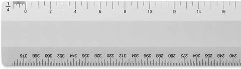 Metal Architect Ruler 12 Inch Pro Grade With Four Bevel Scales For Drawing Drafting And Engineering Left To Right Calibrations One Thirty Second One Sixteenth One Eighth And One Quarter For Precise Measurements, metal ruler close-up