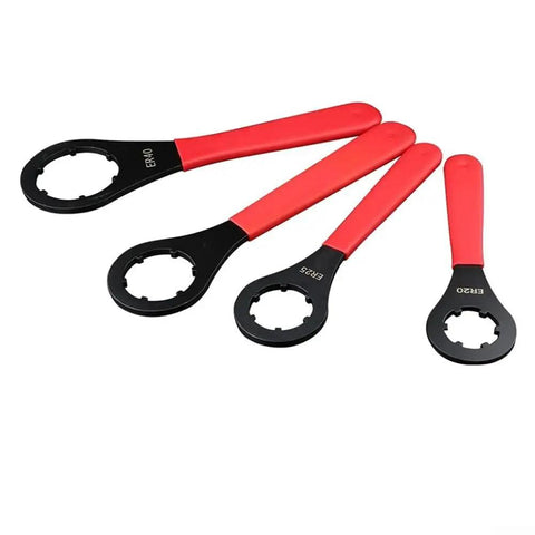 Get That ER32 Collet Chuck Wrench Spanner Tight With High Strength Steel O Type Tool For CNC Milling And Lathe Machines Red Black Finish, set of four wrenches.