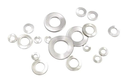 304 Stainless Steel Wave Spring Washer Set 7 Size Metric Assortment M3 To M12 300 Pieces DIN137B Compliant Built Tough Anti Corrosion Fastening Washers For Electrical Connections In Appliances Auto And Marine, assorted sizes shown