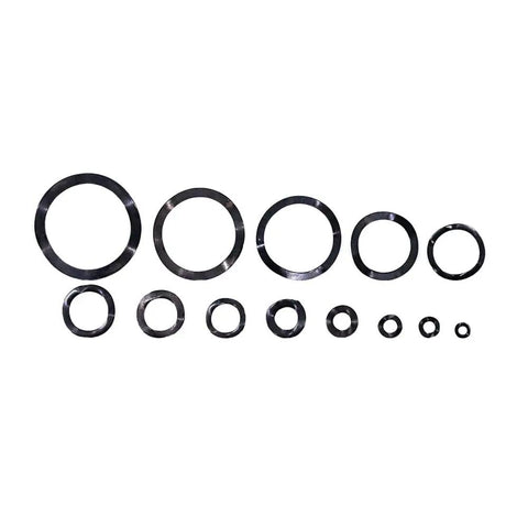 320 Pcs M3 M31 Carbon Steel Compression Type Wavy Crinkle Spring Washers Assortment Kit Black With Box Three Wave Set Includes 13 Models For DIY Projects Pro Grade Heavy Duty Fastening Elasticity, black carbon steel wave washers