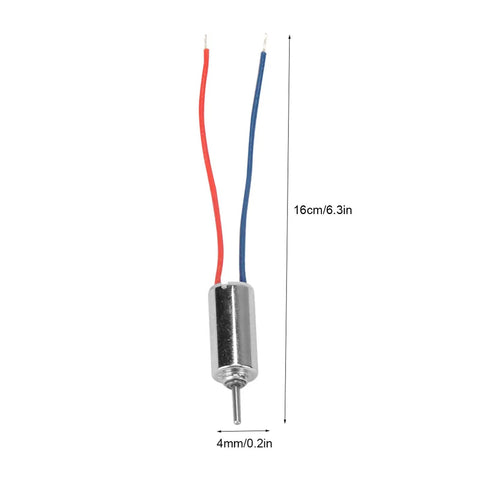 5Pcs Mini Coreless Motors 4Mm X 8Mm, 4.5V 0.12A 0.12W, Up To 32250RPM, Low Noise Start, single motor with wires and dimensions