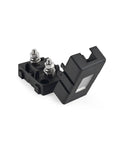 Rock Solid 2 Pack of 50 Amp Ami Midi Fuse Holder Kit Bolt Down Automotive Fuse Block With Splash Proof Cover, showing black fuse holder with silver bolts.
