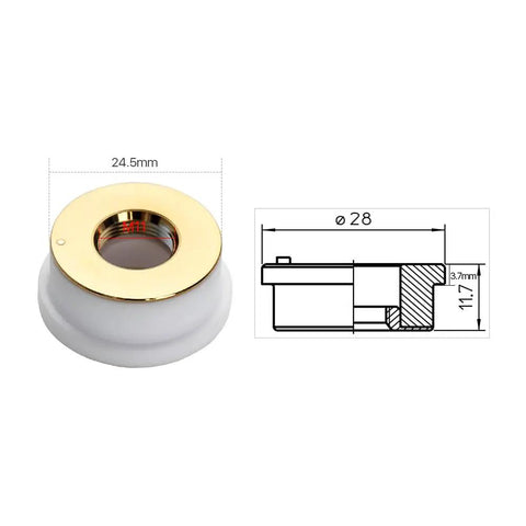 Ceramic Ring Nozzle Set 28mm Diameter For Fiber Laser Cutting Head 5 Pieces Insulated For 500 To 6000W Machines With High Conductivity