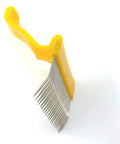 Pro Grade Beekeeping Uncapping Fork With 21 Tines, Stainless Steel Hive Tool for Opening Honey Comb, Yellow Curved Handle