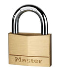 Two And Three Eighths Inch Solid Brass Padlock With Five Pin Tumbler And One And One Eighth Inch Shackle Diameter Eleven Thirty Second Inch Shackle Keyed Padlock Compatible With K150BOX And Alco MIZ Blanks, front view