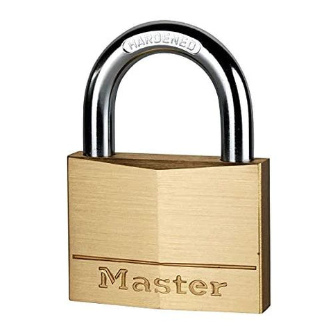 Two And Three Eighths Inch Solid Brass Padlock With Five Pin Tumbler And One And One Eighth Inch Shackle Diameter Eleven Thirty Second Inch Shackle Keyed Padlock Compatible With K150BOX And Alco MIZ Blanks, front view