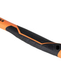 Handle of Go To Lineman 26 Ounce Claw Milled Hammer With Fiberglass Handle Heavy Duty For Utility Poles High Visibility Orange Milled Face