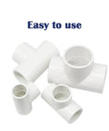 Workhorse 10 Pack Half Inch White PVC Tee Pipe Fittings 3 Way Slip Socket Connectors For Sprinkler Systems Easy Install