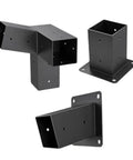 Heavy Duty Slanted Roof Pergola Brackets for 4x4 Posts Wall Mount Steel Support Kit 3 Way Unidirectional Configuration