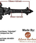 Antique Cast Iron Strap T Hinge 7.9 Inch Two Pack Matte Black For Barn Doors Gates Kitchen Cabinets Sheds Wooden Box Furniture Cedar Chest And Trunks Durable Finish Rust Resistant Quality