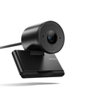Straight Up 1080P HD Webcam With Kickass AI Noise Cancellation Dual Built In Mics Physical Privacy Shutter viewed from the side.