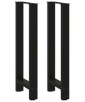 Adjustable Metal Table Legs Pack Of Two Sturdy Steel Bases with black powder coating, ideal for home bars and dining tables.