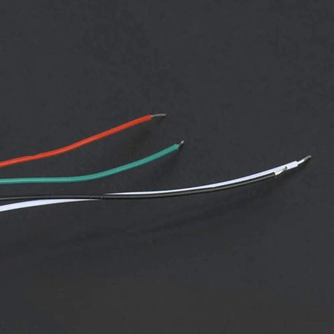Close-up of wires from 0 To 100 Gram Parallel Beam Load Cell Sensor For Tiny Scales, Ultra High Precision Weight Sensor With Aluminum Alloy Build.