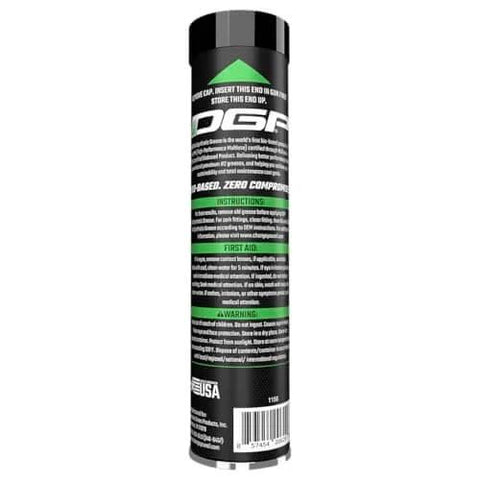Side view of a 14 oz tube labeled 'Heavy Duty Lithium Complex Grease For CV Joints And Wheel Bearings Built Tough For High Load And High Temp Machinery In Construction And Agriculture Workhorse Grade USDA Certified'.