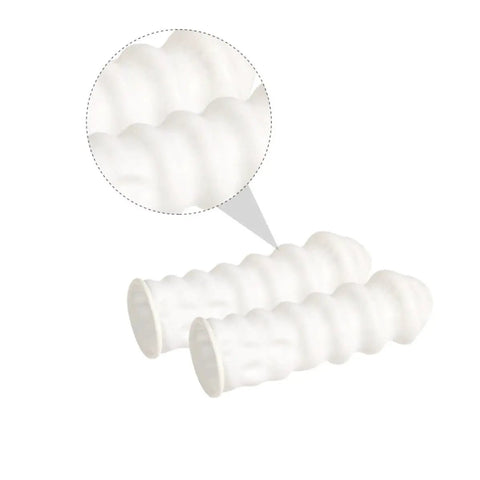 Top Shelf Anti Static Fingertip Protectors White Latex Finger Cots No Sweat Safety Gloves for Electronics Repair close-up view.