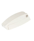 Heavy Duty ABS Square Baggage Door Catch With Spring Hinge ensures secure clamp for trailers and campers, white plastic design.