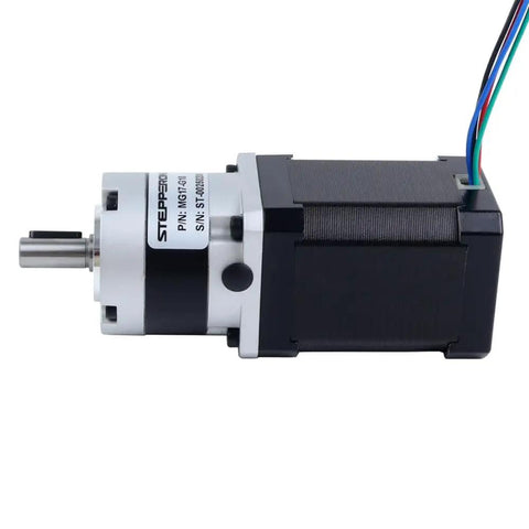 High Torque Nema 17 Stepper Motor With Planetary Gearbox Ten To One Ratio And Built In Shaft Coupling side view