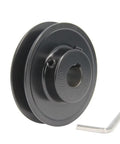 Heavy-Duty Single Groove Web Sheave for V-Belt Systems, 3.0 Inch OD, 5/8 Inch Bore, Cast Iron Pulley with Allen wrench